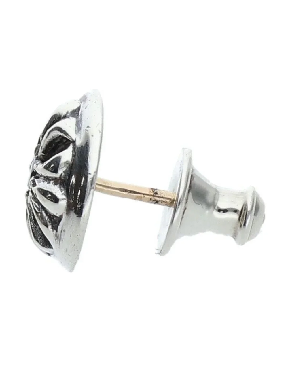 Chrome Hearts Stud Crsbll Dia Cross Ball Silver Earrings